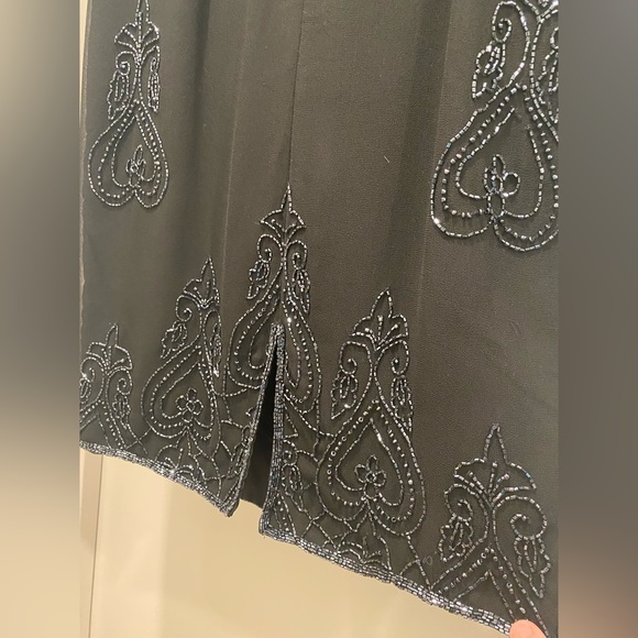 VTG JKARA New York Beaded Black Mid-Length Sleeveless Dress - Size 6 - Picture 14 of 17